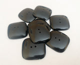 8 square black buttons horn for crafts and accessories