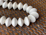 White Wood 15MM Saucer Beads Cream