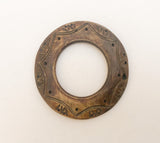Carved Horn Donut Ring, Burnt Horn Donut Pendant Ring-1pc