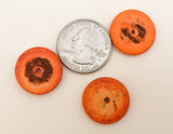 20mm Coconut Wood Discs, Coco Rondelle Orange, Coconut Shell, Natural Wood Beads-30pc