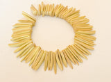 1 Inch Wood Stick Beads Yellow- 7 1/2” strand