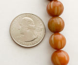 Tan Nut Beads Buri Round Carved 10mm 16" strand