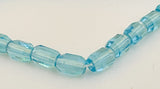 Czech Glass Faceted Oval Beads Aqua Blue