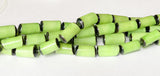 Natural Buri Nut Beads 8x 14 Tube 16” strand Lime Green