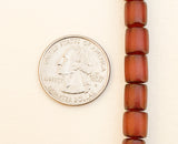 Natural Buri Nut Beads Tube Maroon