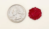 Glass Rose Pendant Charm Red Clear
