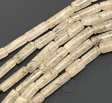 Rutilated Quartz Tube Barrel Beads-15Inch Strand