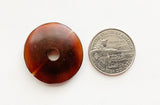 Carved horn beads, horn donut ring-1pc