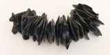 Coconut Wood Chips, Extra Large Coco Chips Black, Coconut Shell, Natural Wood Beads 30pc