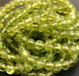 4MM Round Peridot Beads Full Strand 15”