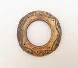 Carved Horn Donut Ring, Burnt Horn Donut Pendant Ring-1pc
