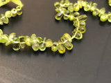 Small Peridot Teardrop Briolette Beads