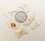 Coconut Wood Chips, Large Coco Chips Cream Off White, Coconut Shell, Natural Wood Beads-30pc
