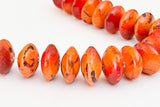 15mm Saucer Beads Apple Coral Beads 8” strand