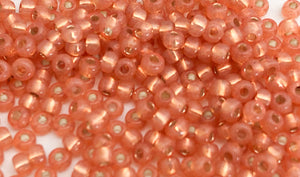 30 Grams Japanese Seed Beads Destash Size 11/0- Silver Lined Light Coral