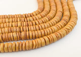 Coconut Shell Beads Rondelle 10MM Mustard Yellow