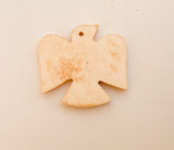 Carved Bone Eagle Bird Pendant Tea Dyed