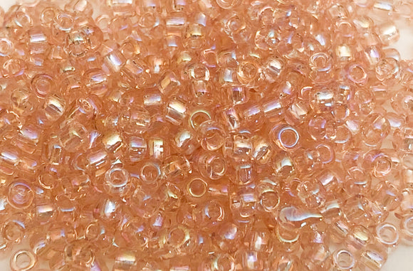 30 Grams Japanese Seed Beads Destash Size 11/0- Transparent Carnation Pink Rainbow